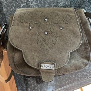 Roxy Olive Suede Crossbody Bag